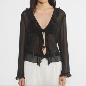 Aritzia Wilfred Frenchy Chiffon Blouse
